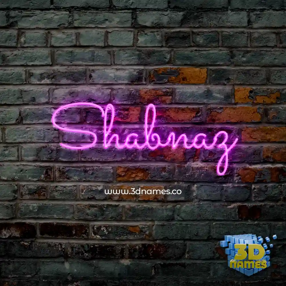 shabnaz in Pink Neon style - 3D name wallpaper