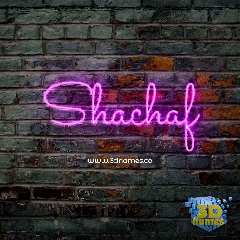shachaf in Pink Neon style - 3D name wallpaper