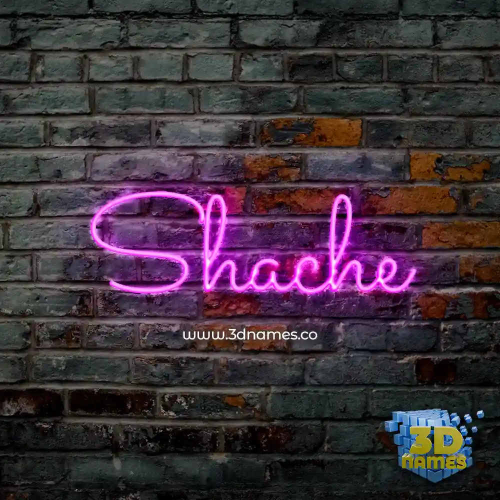 shache in Pink Neon style - 3D name wallpaper