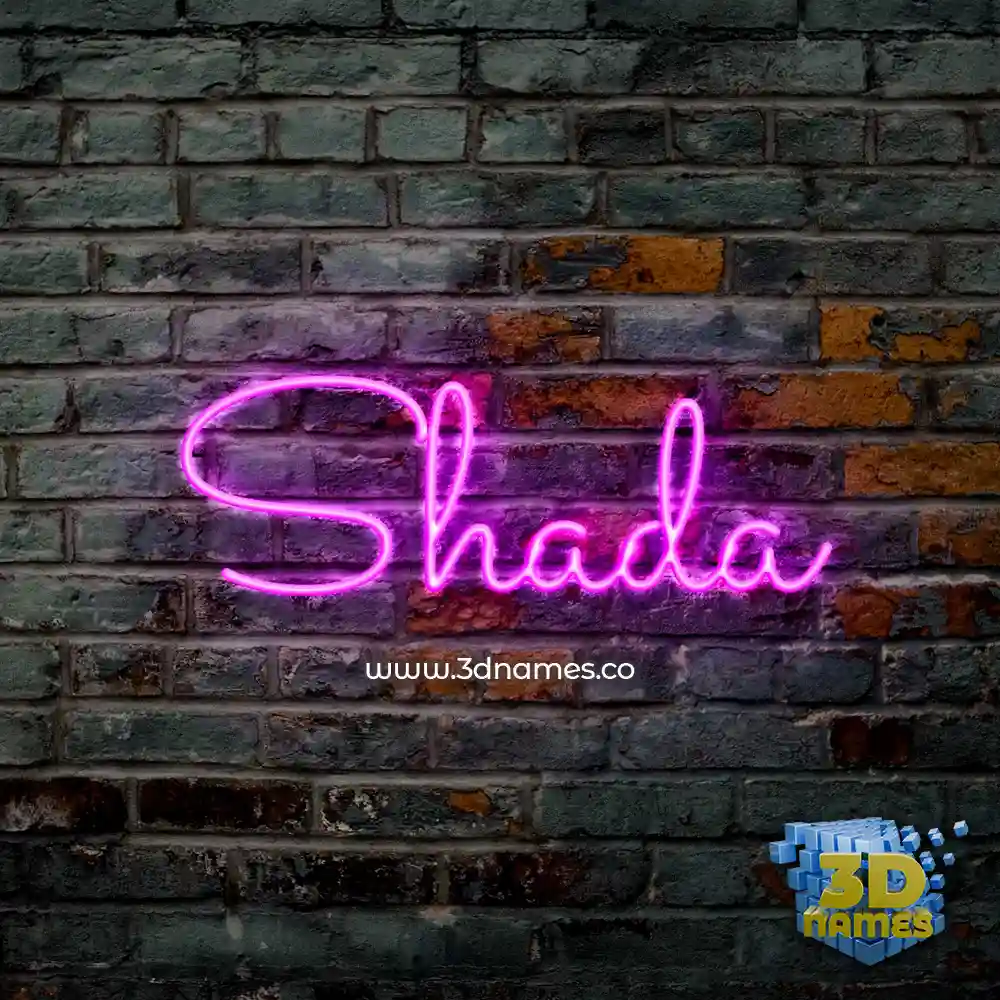 shada in Pink Neon style - 3D name wallpaper