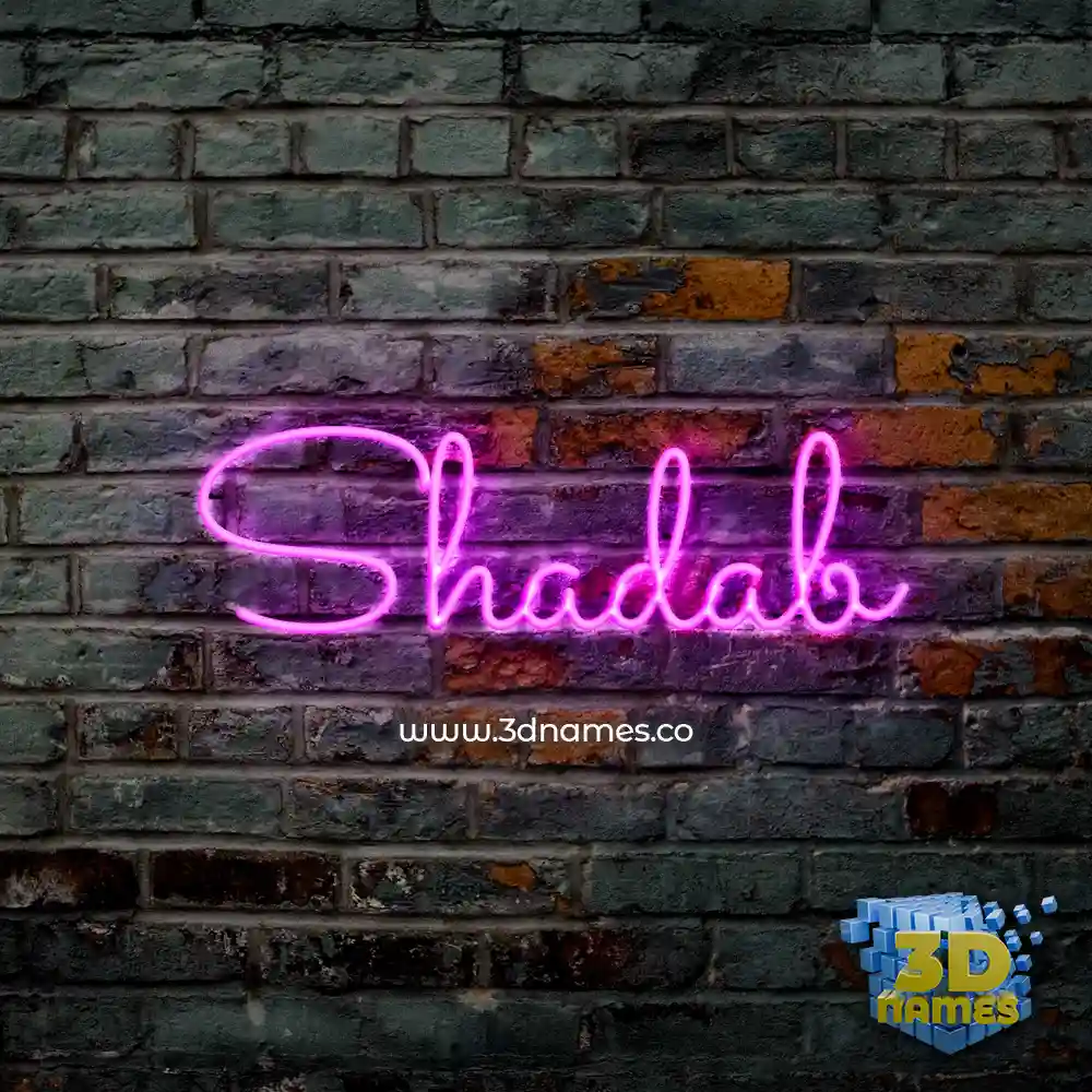 shadab in Pink Neon style - 3D name wallpaper