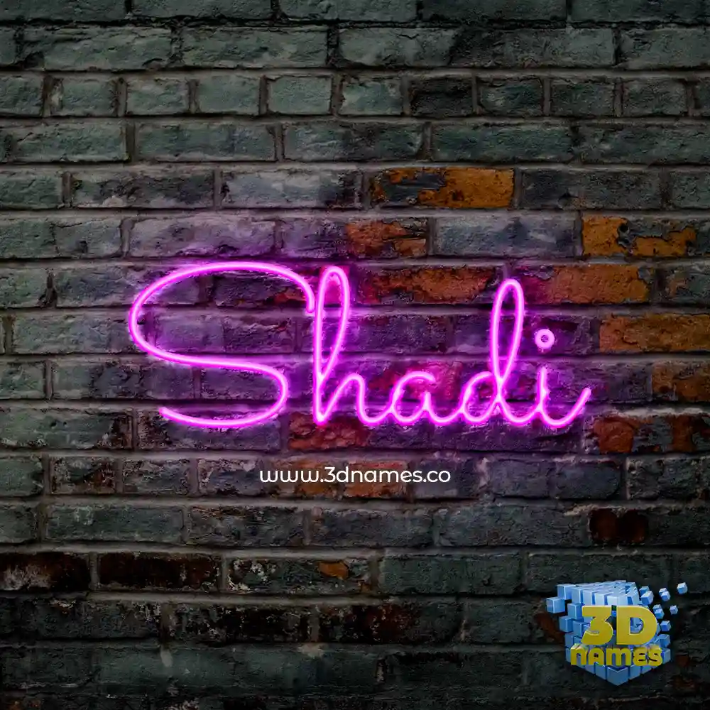 shadi in Pink Neon style - 3D name wallpaper