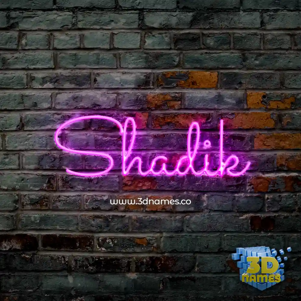 shadik in Pink Neon style - 3D name wallpaper