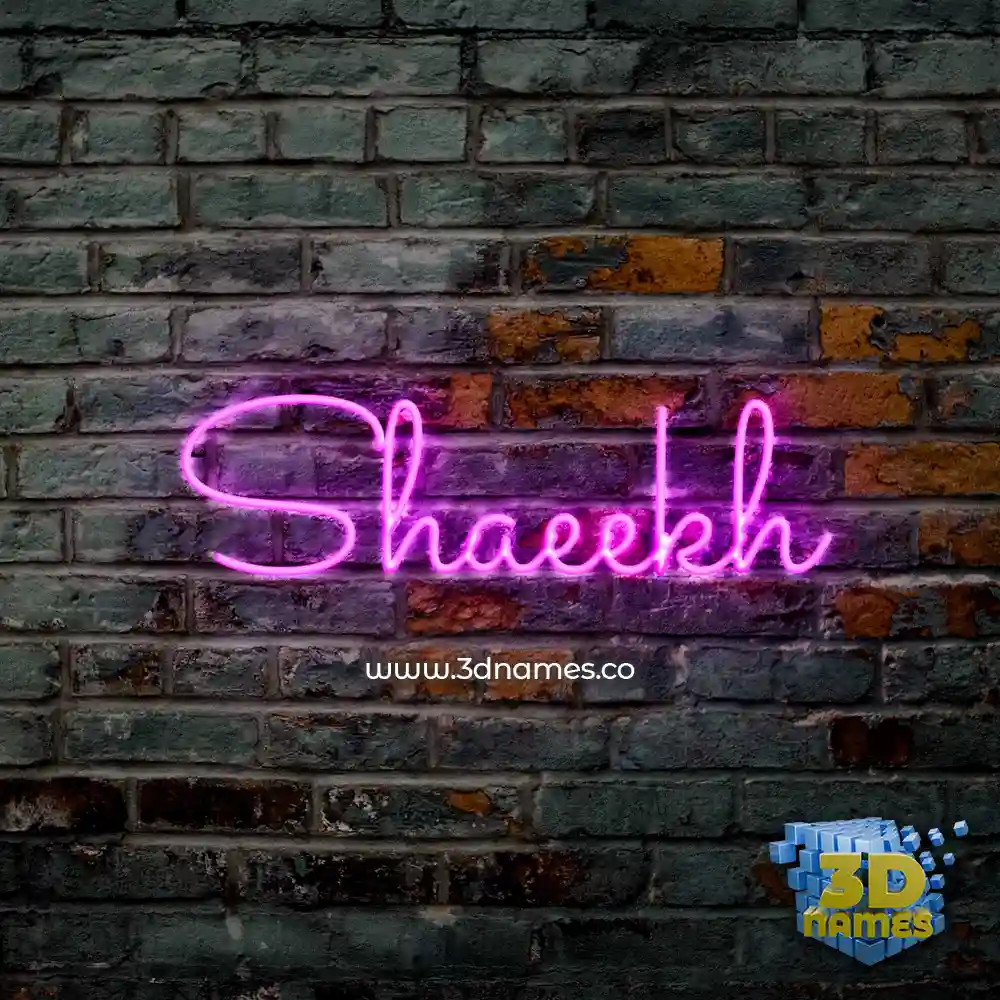 shaeekh in Pink Neon style - 3D name wallpaper