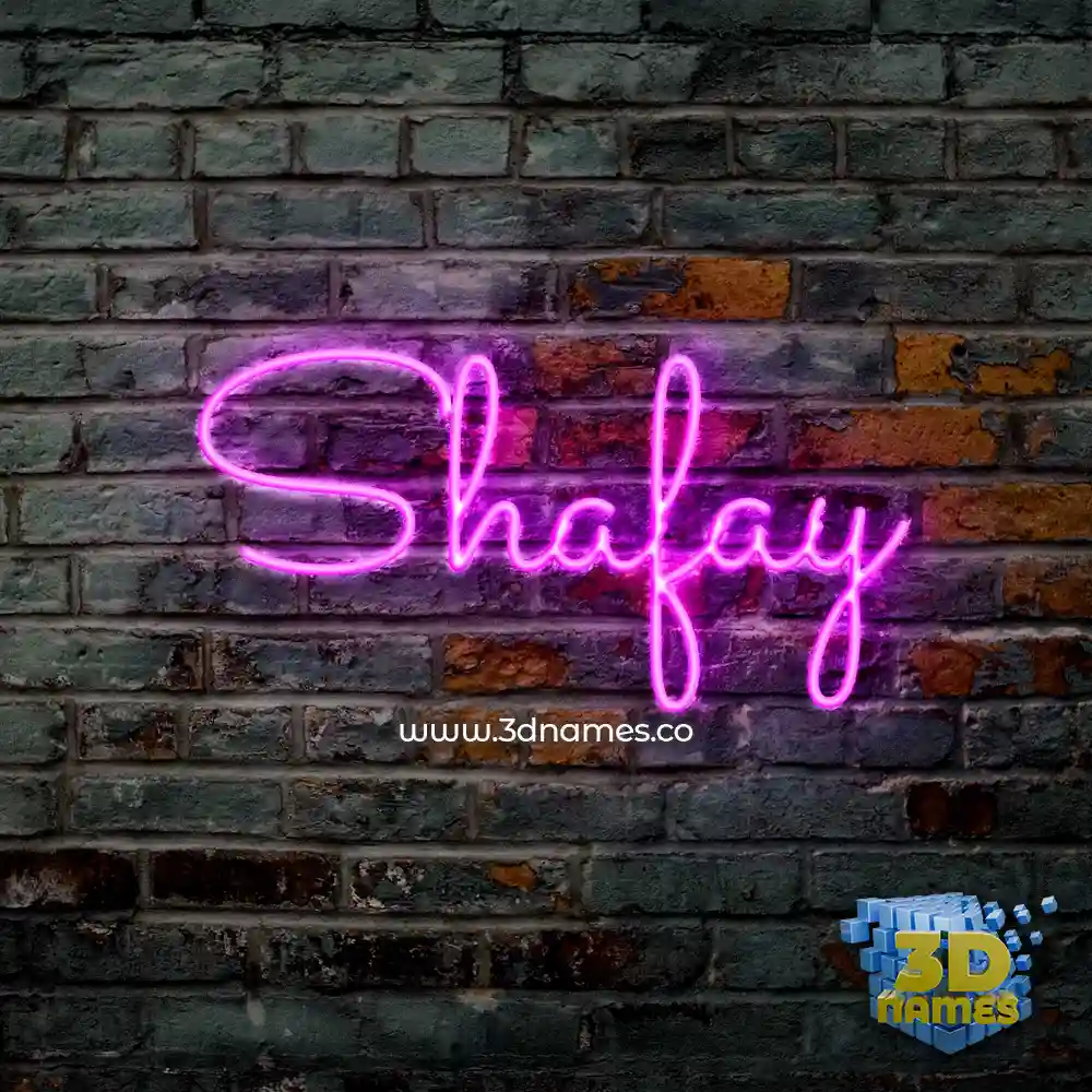 shafay in Pink Neon style - 3D name wallpaper