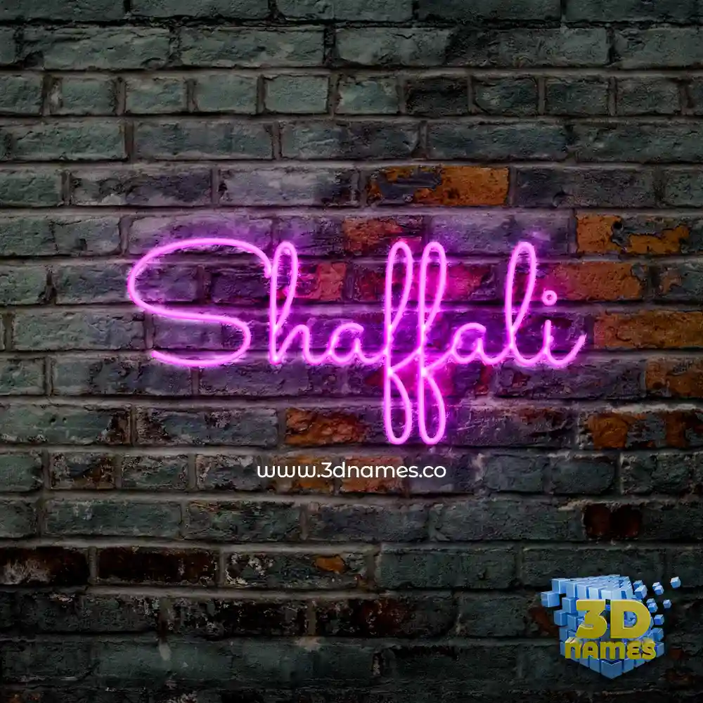 shaffali in Pink Neon style - 3D name wallpaper