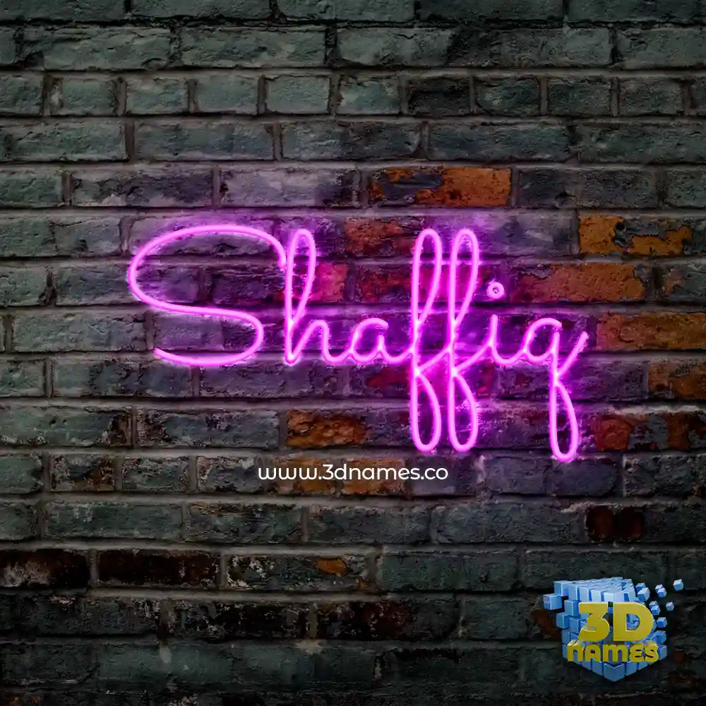 shaffiq in Pink Neon style - 3D name wallpaper