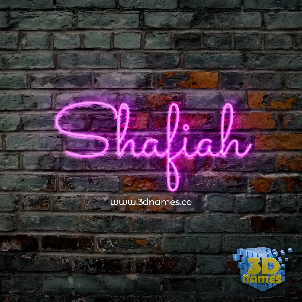 shafiah in Pink Neon style - 3D name wallpaper