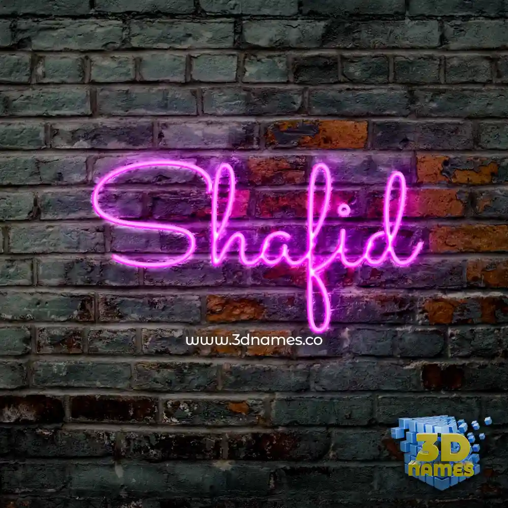 shafid in Pink Neon style - 3D name wallpaper