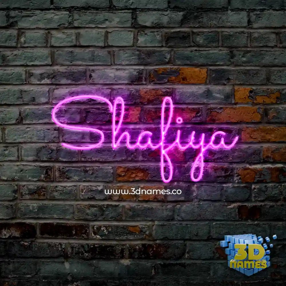 shafiya in Pink Neon style - 3D name wallpaper