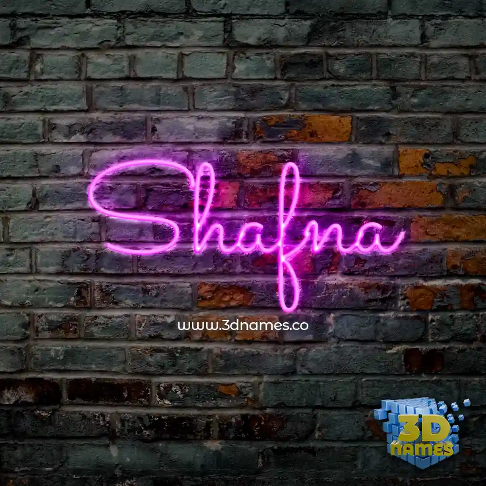 shafna in Pink Neon style - 3D name wallpaper