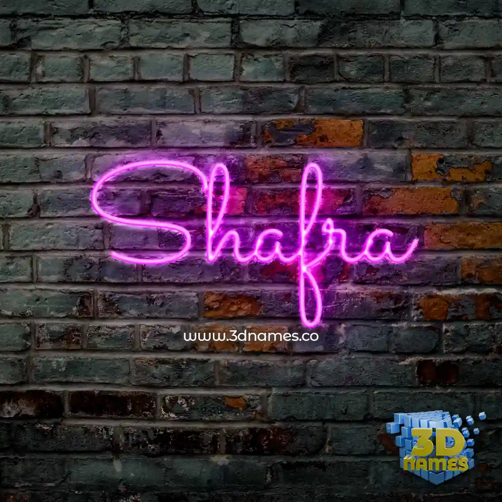 shafra in Pink Neon style - 3D name wallpaper