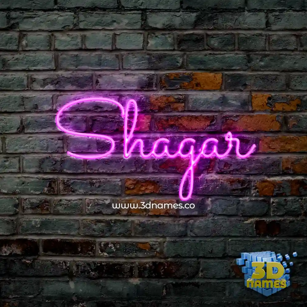 shagar in Pink Neon style - 3D name wallpaper