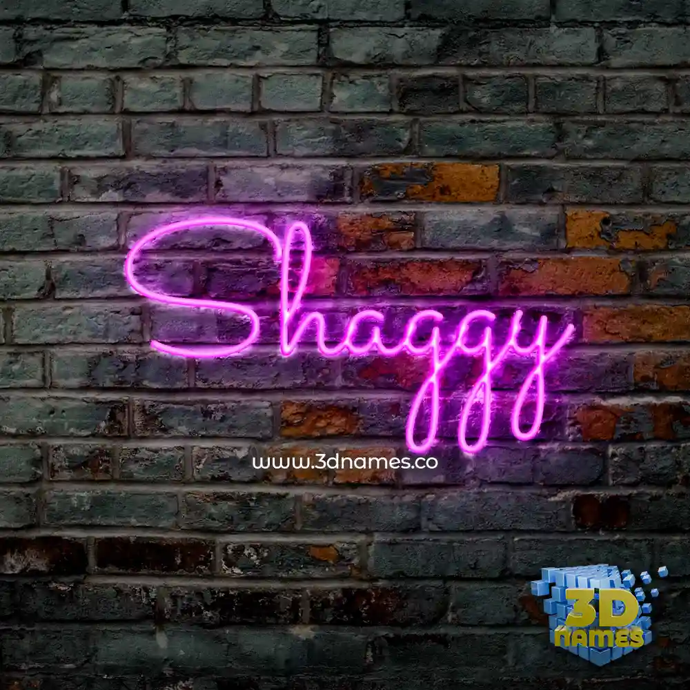 shaggy in Pink Neon style - 3D name wallpaper