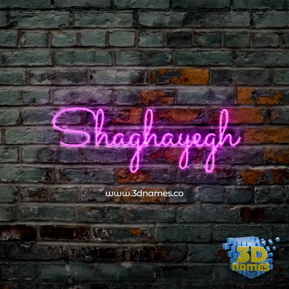 shaghayegh in Pink Neon style - 3D name wallpaper
