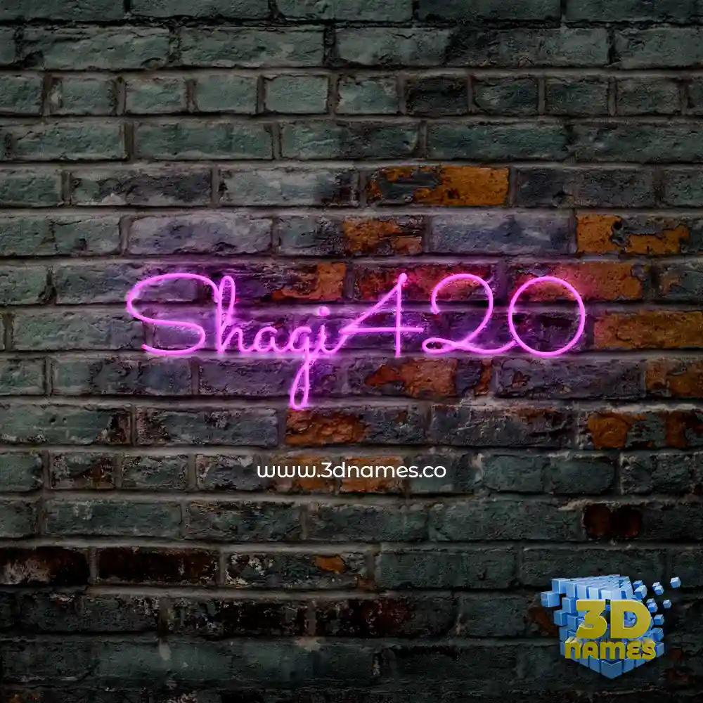 shagi420 in Pink Neon style - 3D name wallpaper