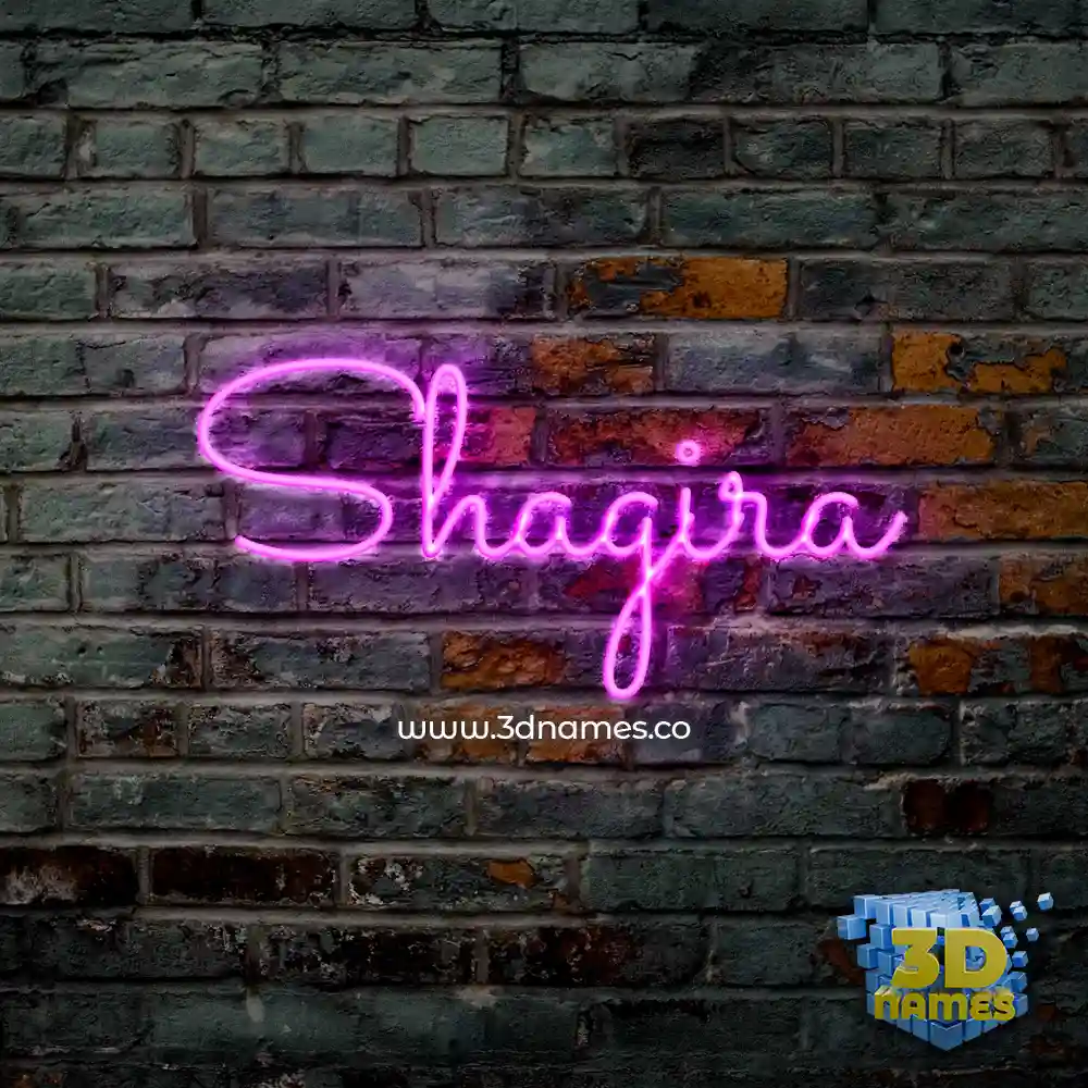 shagira in Pink Neon style - 3D name wallpaper