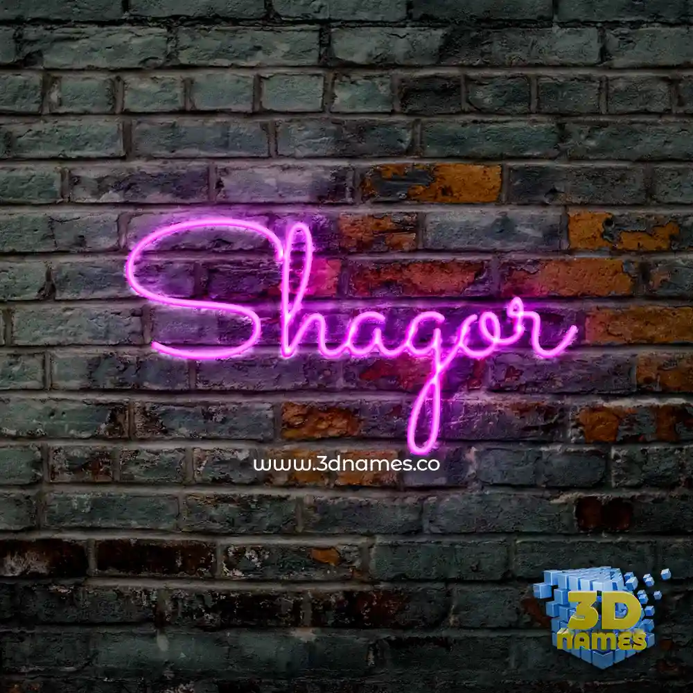 shagor in Pink Neon style - 3D name wallpaper
