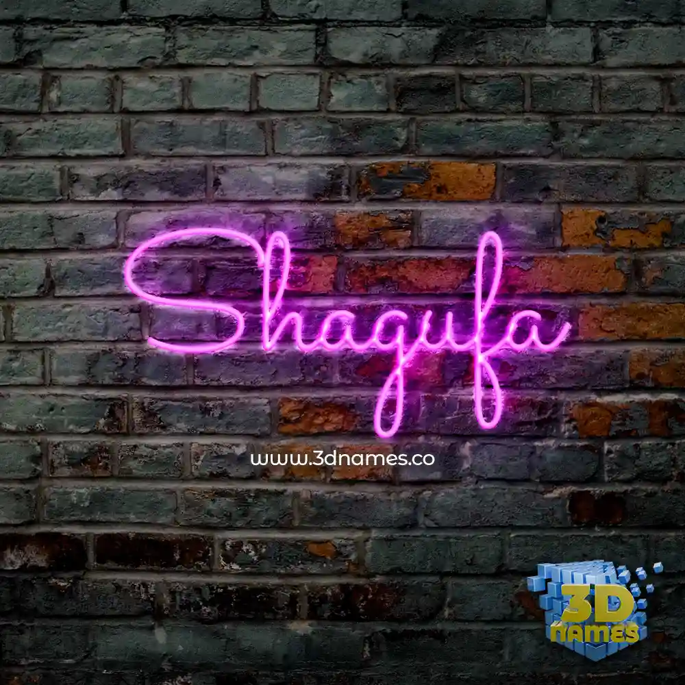 shagufa in Pink Neon style - 3D name wallpaper