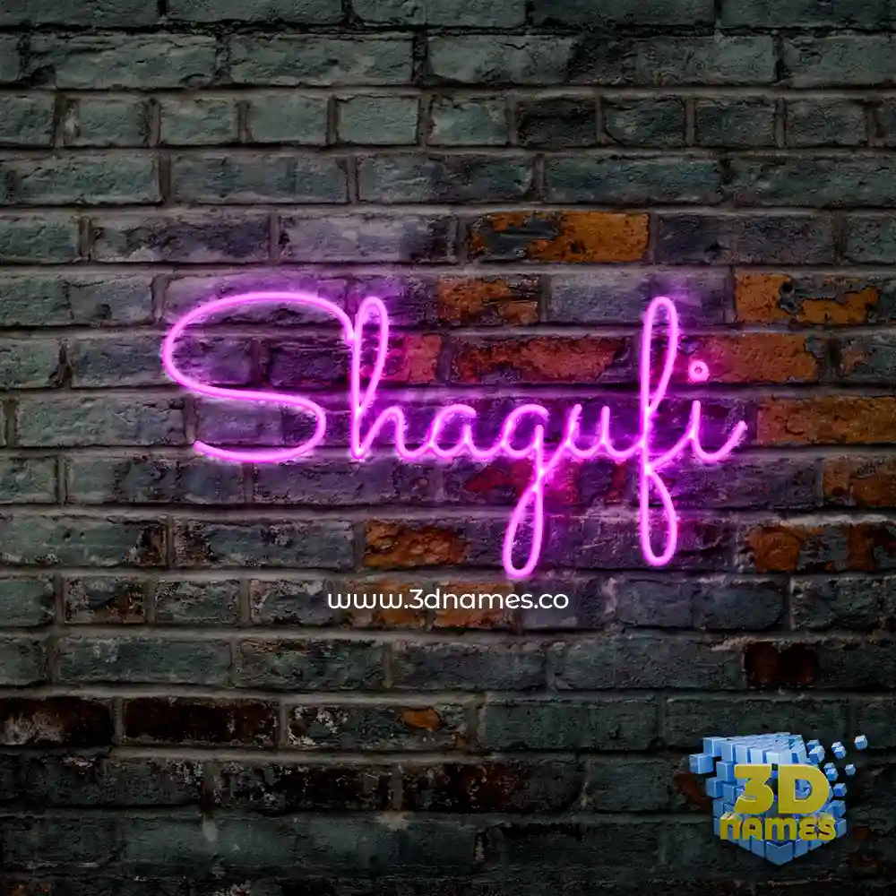 shagufi in Pink Neon style - 3D name wallpaper
