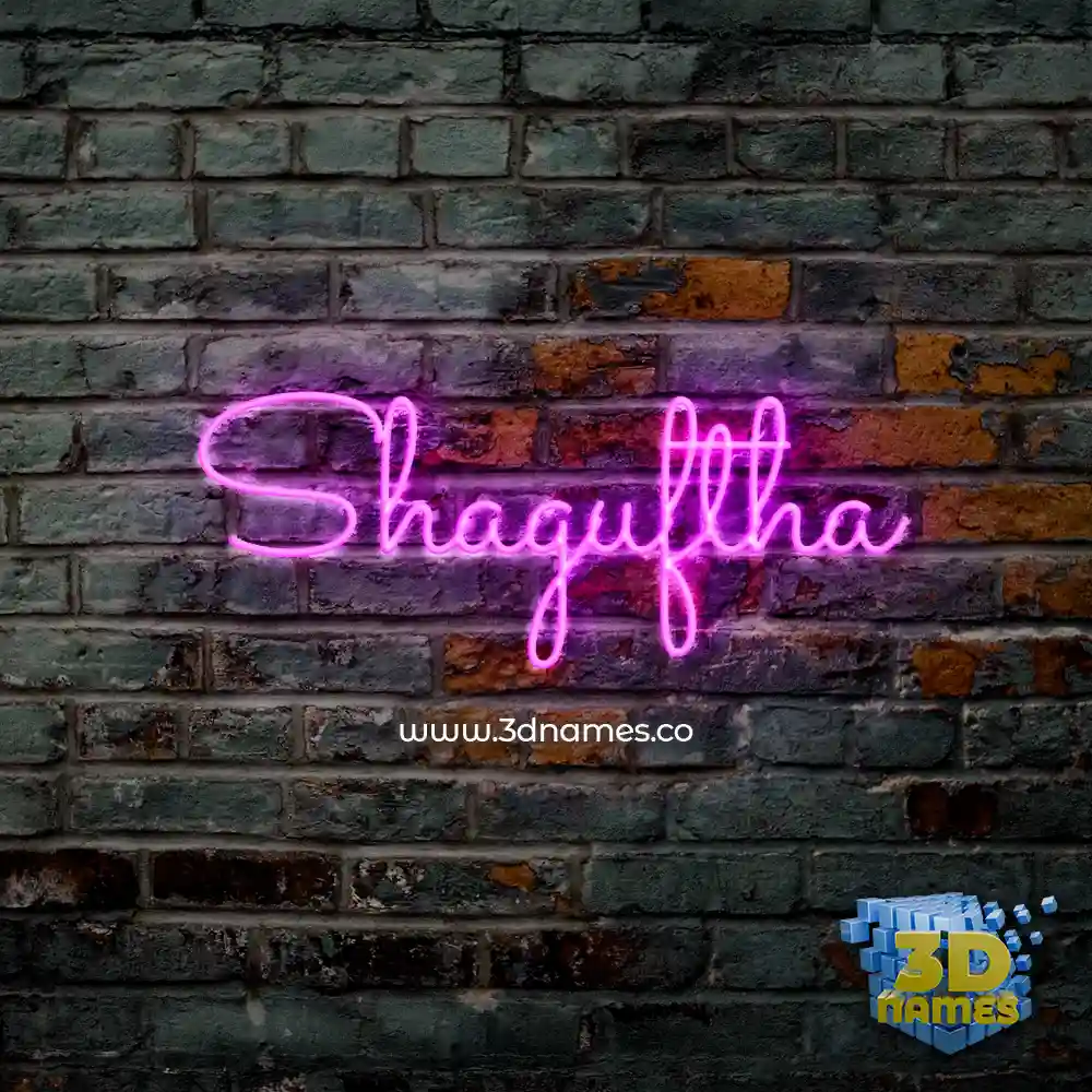 shaguftha in Pink Neon style - 3D name wallpaper