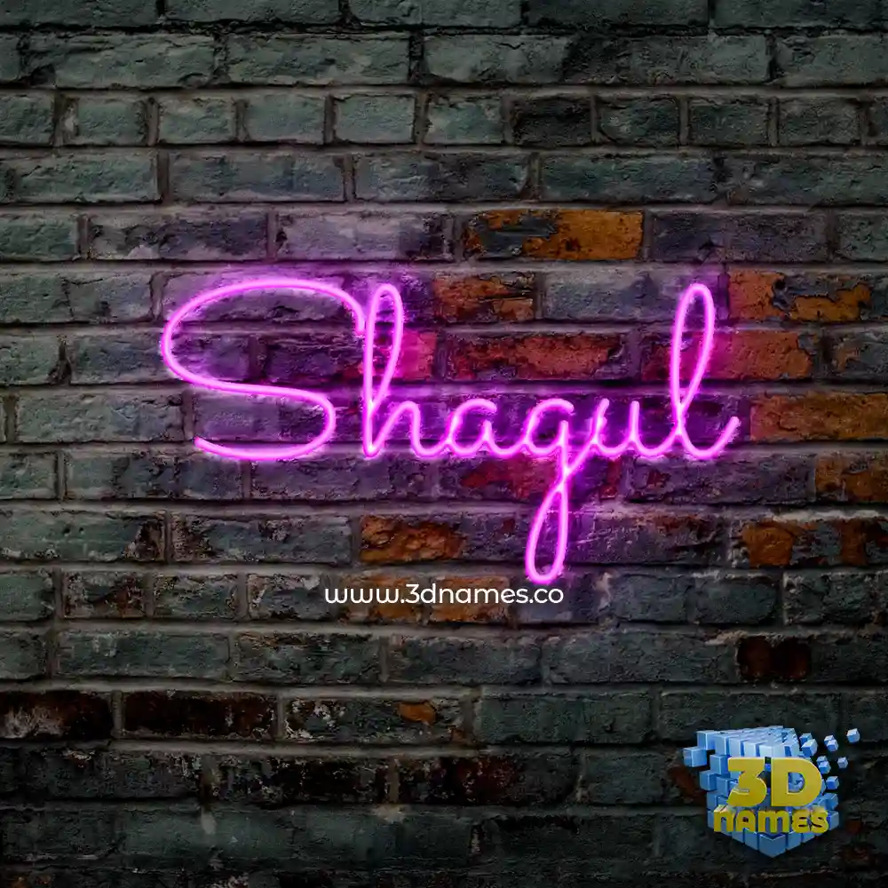 shagul in Pink Neon style - 3D name wallpaper