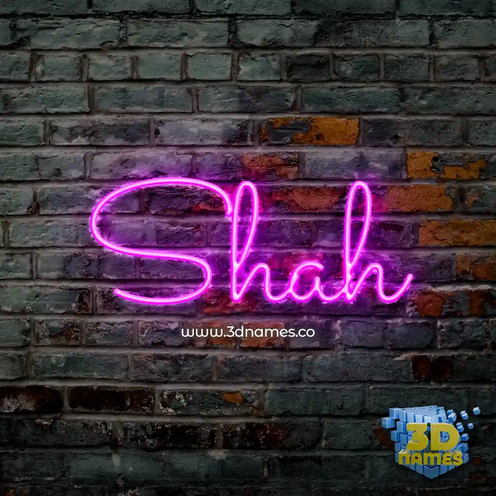 shah in Pink Neon style - 3D name wallpaper
