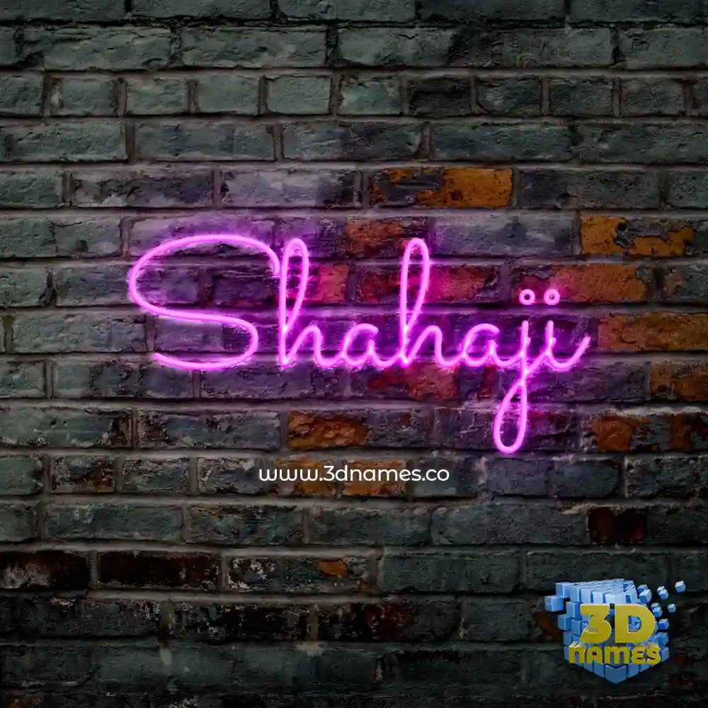 shahaji in Pink Neon style - 3D name wallpaper