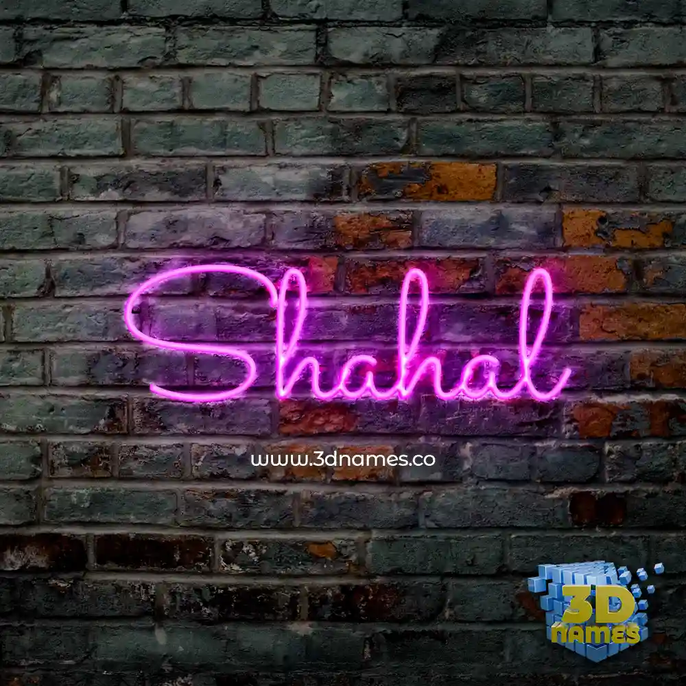 shahal in Pink Neon style - 3D name wallpaper
