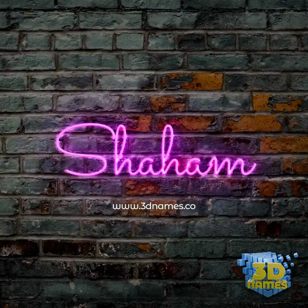 shaham in Pink Neon style - 3D name wallpaper
