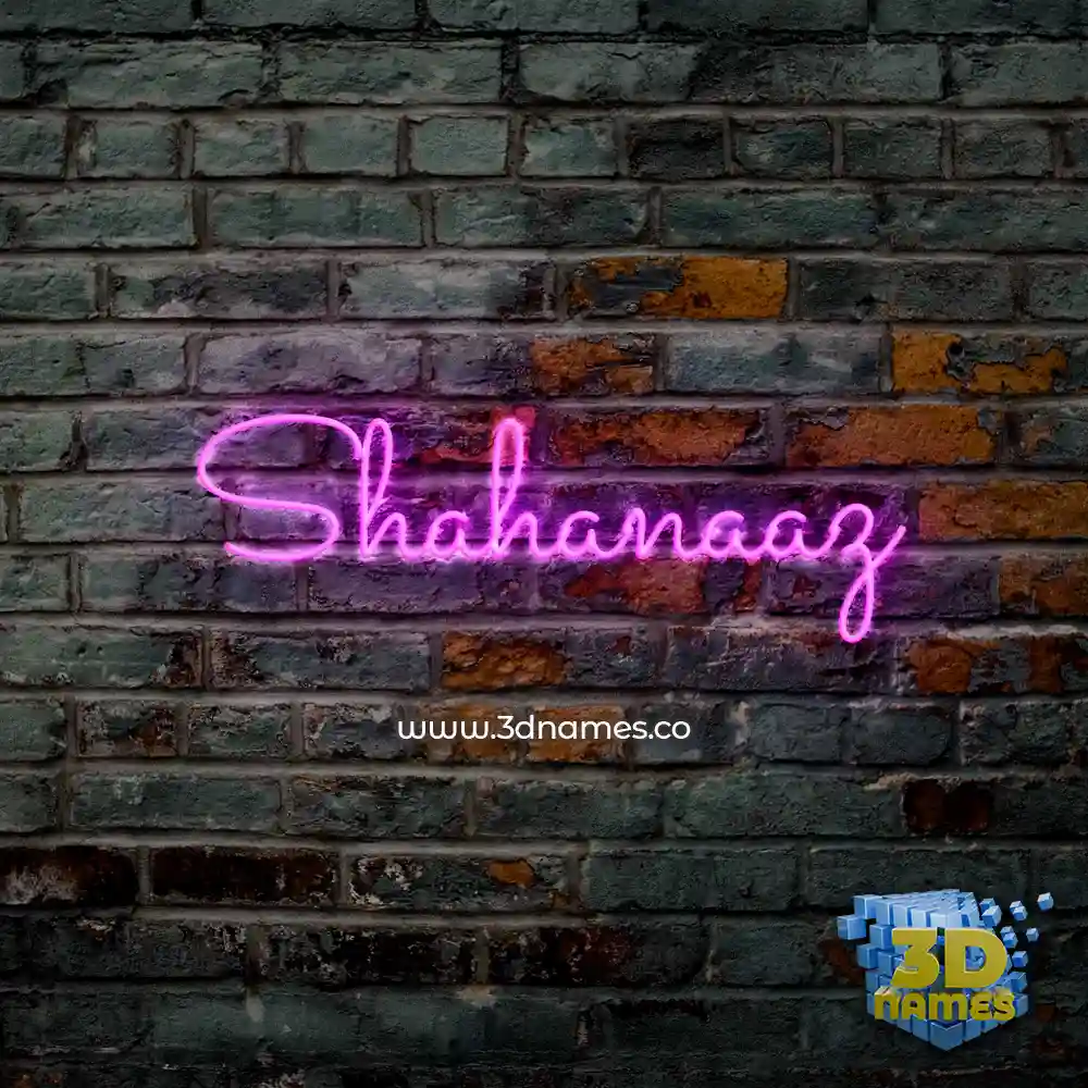 shahanaaz in Pink Neon style - 3D name wallpaper