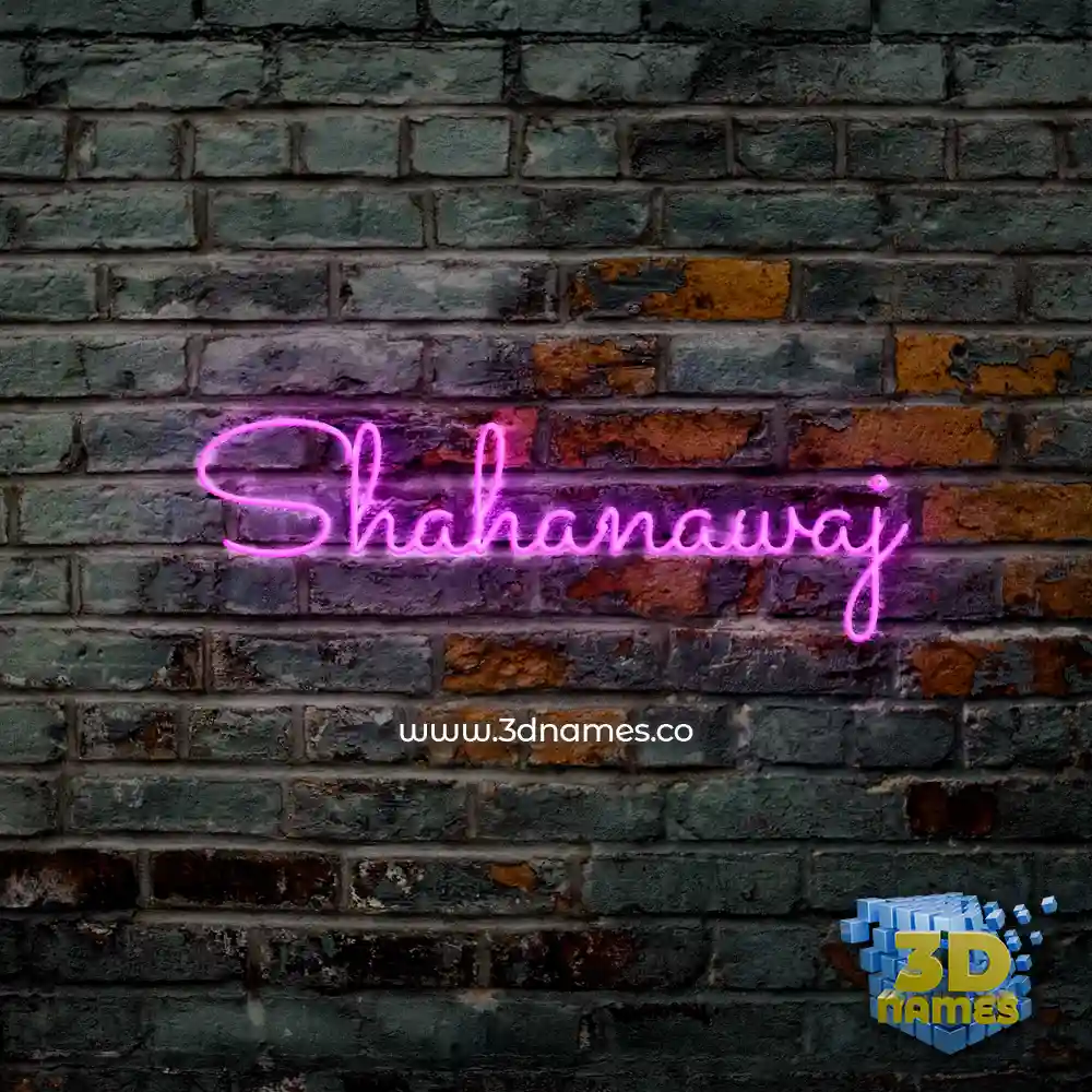 shahanawaj in Pink Neon style - 3D name wallpaper
