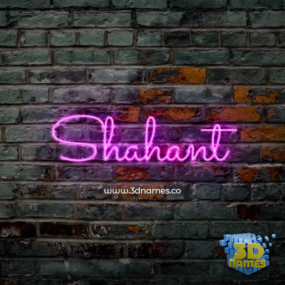 shahant in Pink Neon style - 3D name wallpaper