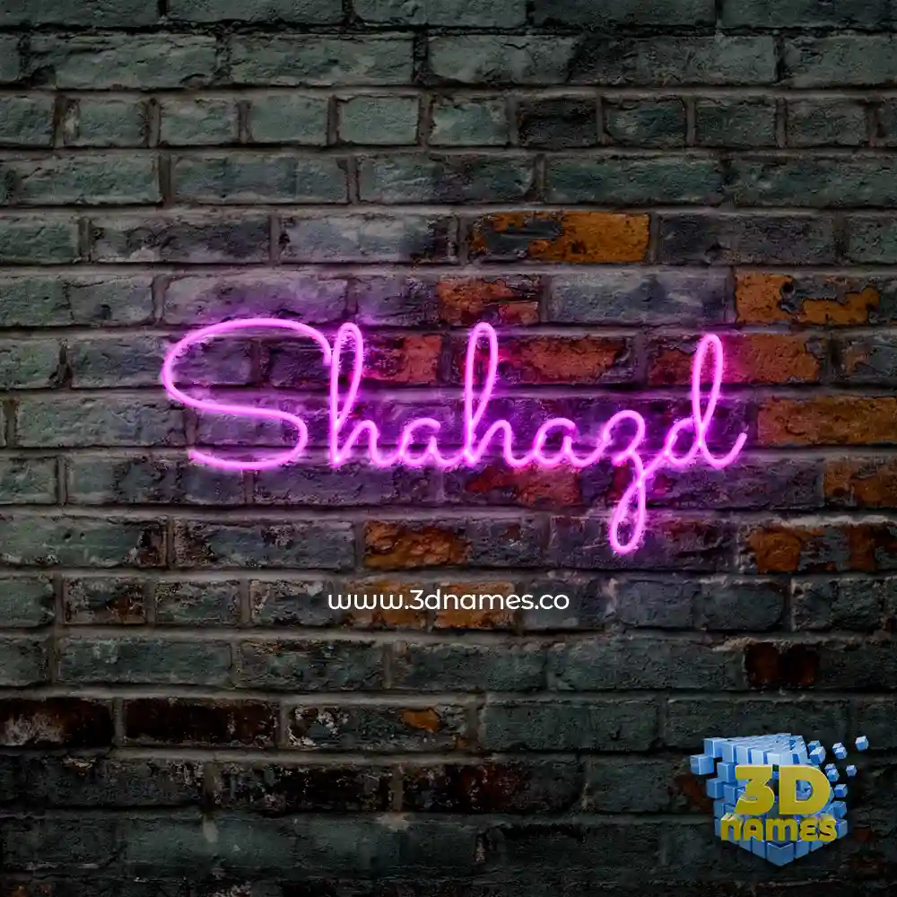 shahazd in Pink Neon style - 3D name wallpaper