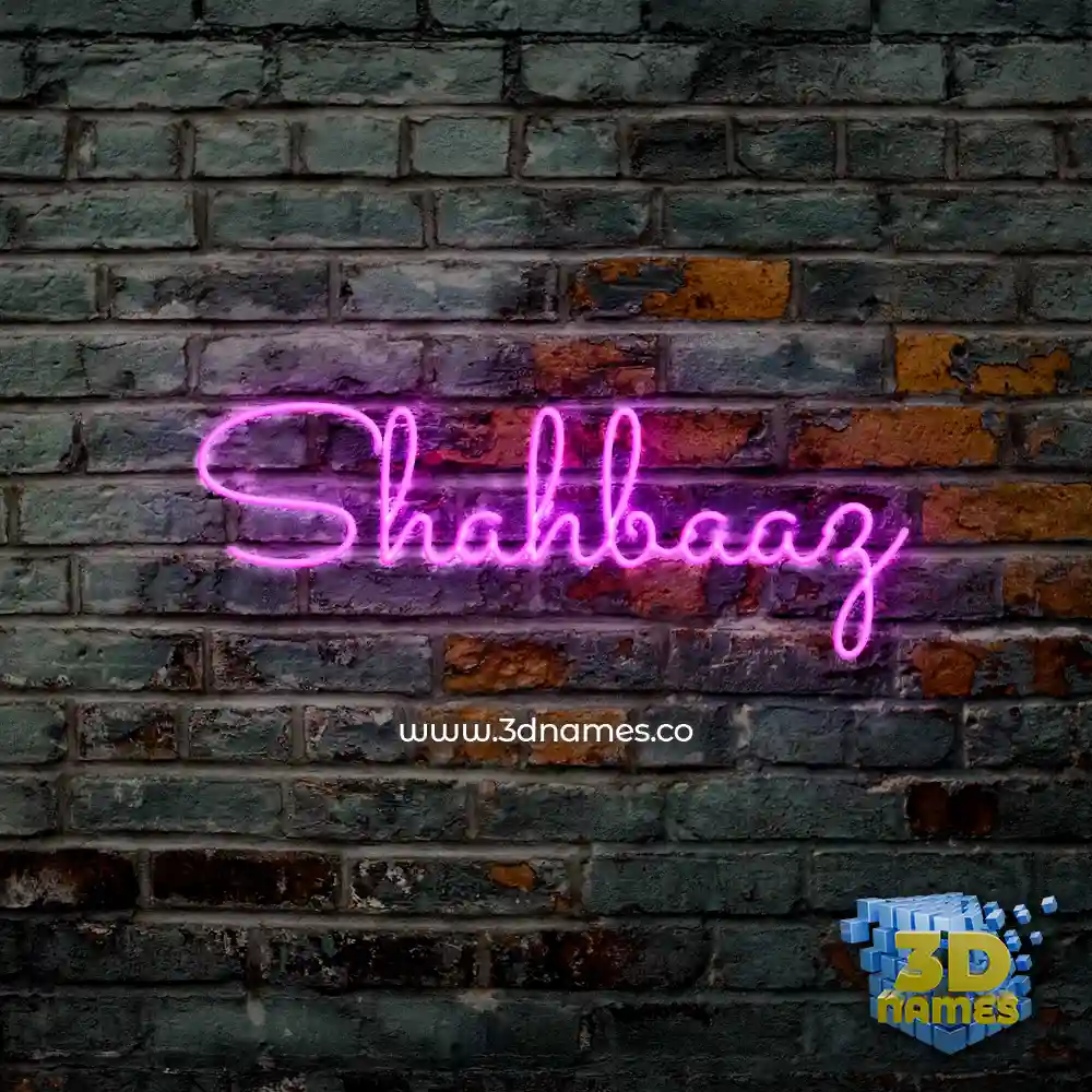 shahbaaz in Pink Neon style - 3D name wallpaper