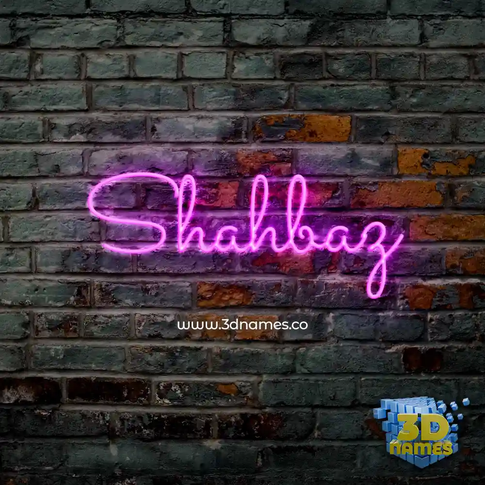 shahbaz in Pink Neon style - 3D name wallpaper