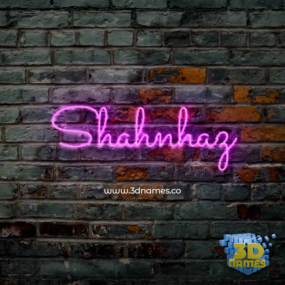 shahnhaz in Pink Neon style - 3D name wallpaper