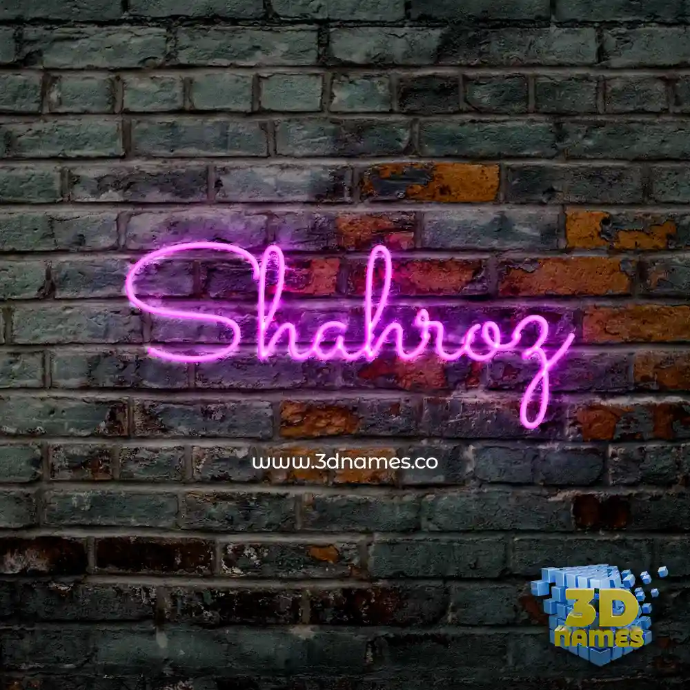 shahroz in Pink Neon style - 3D name wallpaper