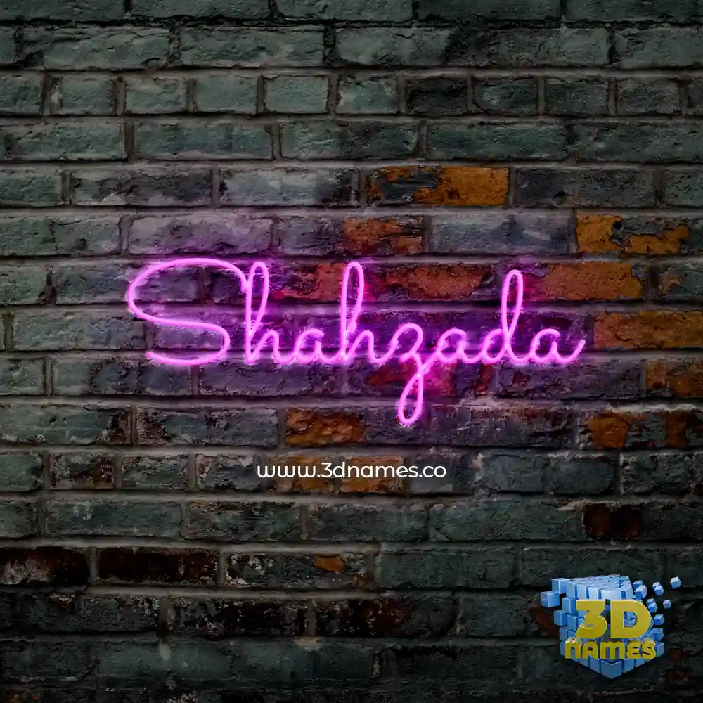 shahzada in Pink Neon style - 3D name wallpaper