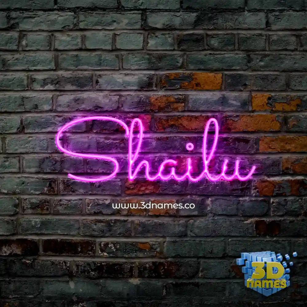 shailu in Pink Neon style - 3D name wallpaper