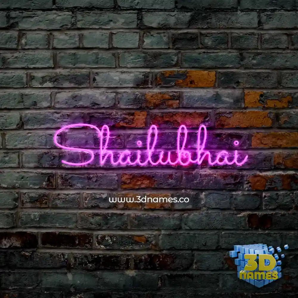 shailubhai in Pink Neon style - 3D name wallpaper