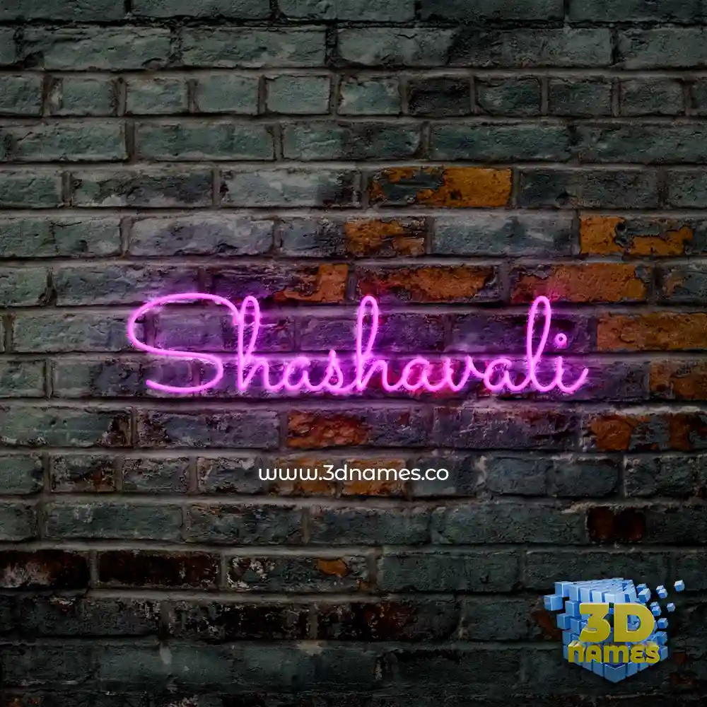 shashavali in Pink Neon style - 3D name wallpaper