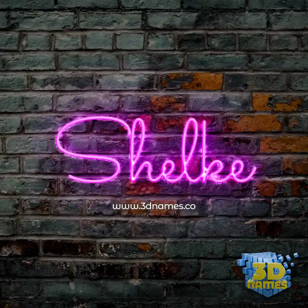 shelke in Pink Neon style - 3D name wallpaper