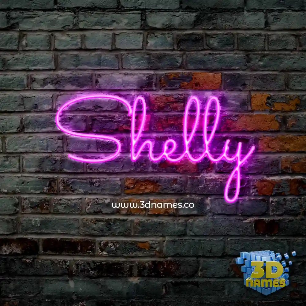 shelly in Pink Neon style - 3D name wallpaper