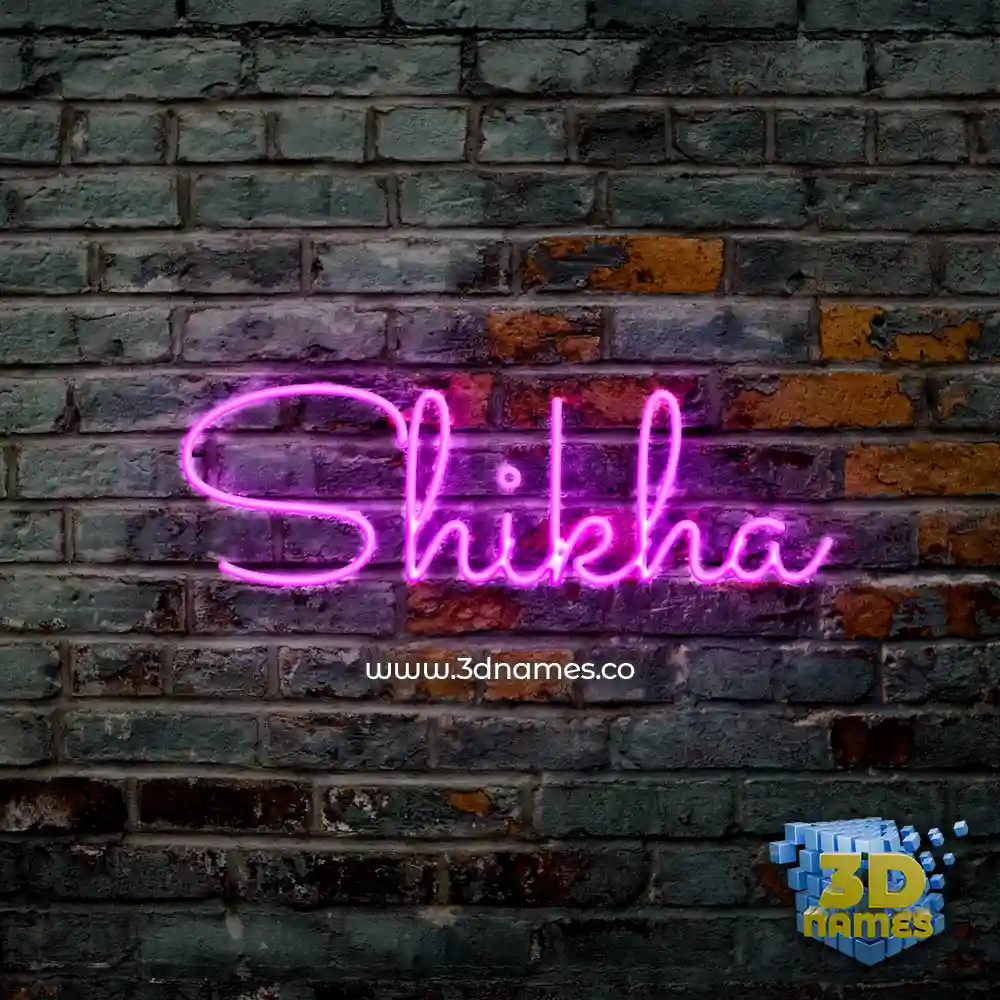 shikha in Pink Neon style - 3D name wallpaper