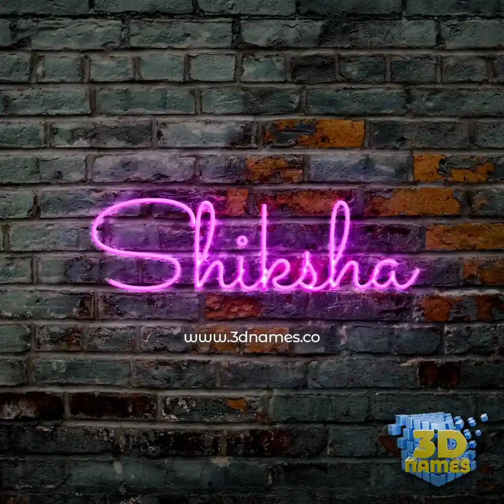 shiksha in Pink Neon style - 3D name wallpaper
