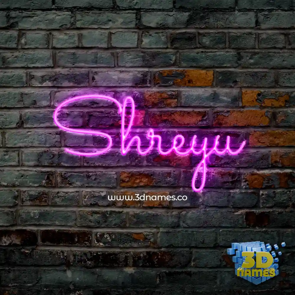 shreyu in Pink Neon style - 3D name wallpaper