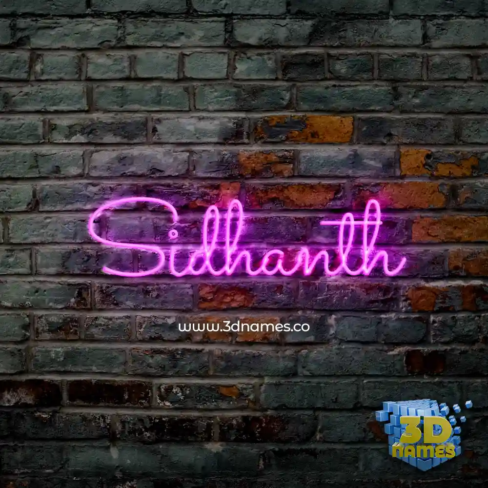 sidhanth in Pink Neon style - 3D name wallpaper
