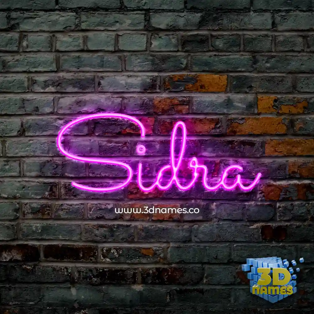 sidra in Pink Neon style - 3D name wallpaper