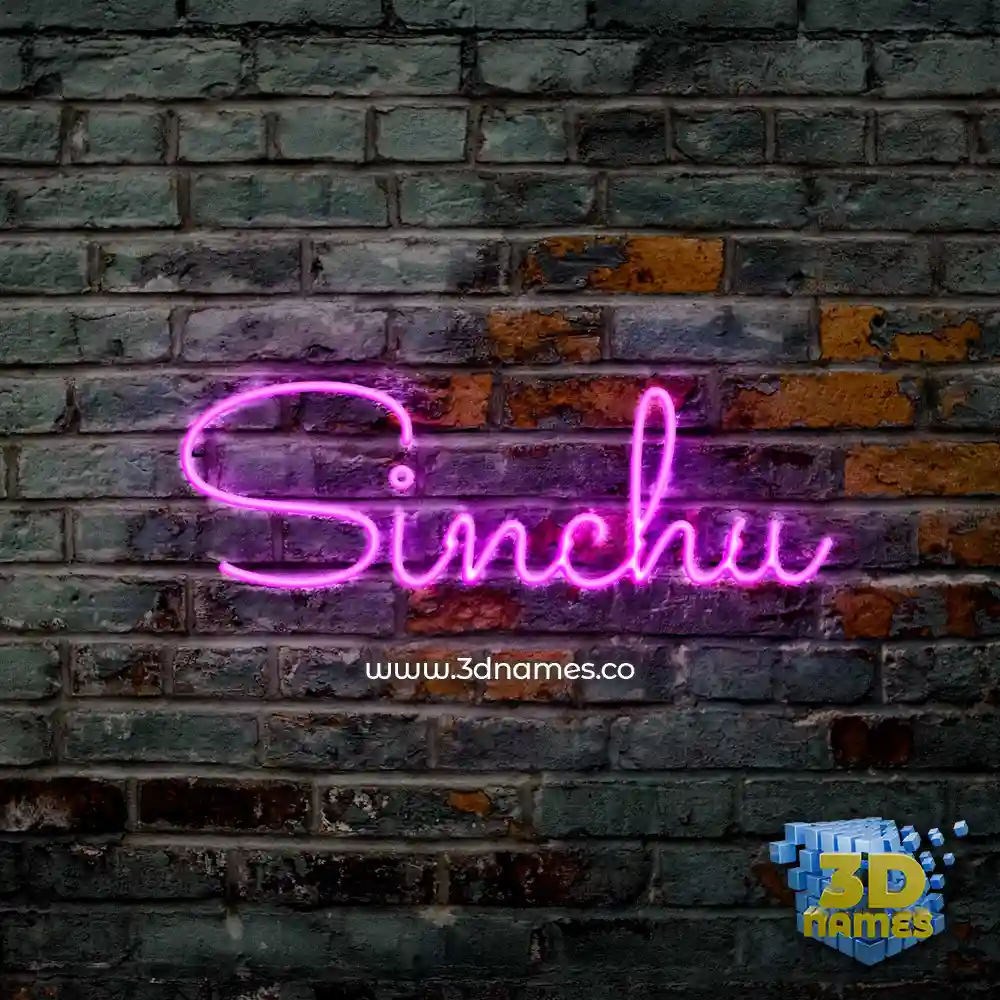 sinchu in Pink Neon style - 3D name wallpaper